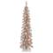 4ft. Pre-Lit Rose Gold Artificial Alpine Pencil Christmas Tree, Clear Lights